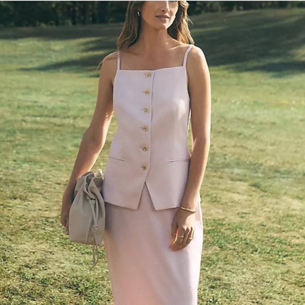 Ann Taylor Pale Pink Strappy Vest